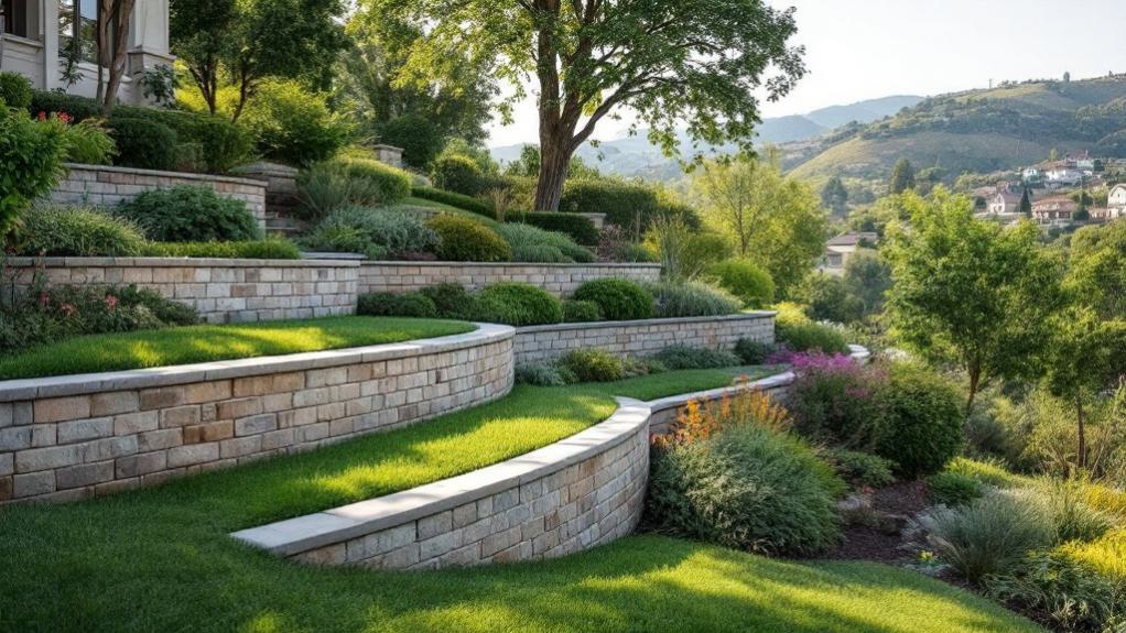 Natural Stone Retaining Wall Glendale, CA